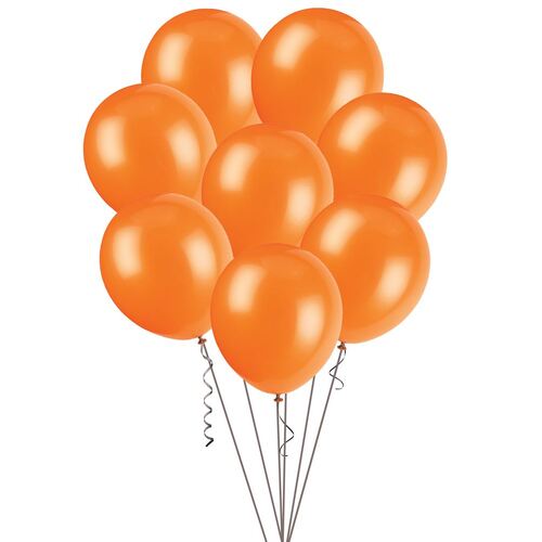 25cm Pumpkin Orange Decorator Balloons 20 Pack