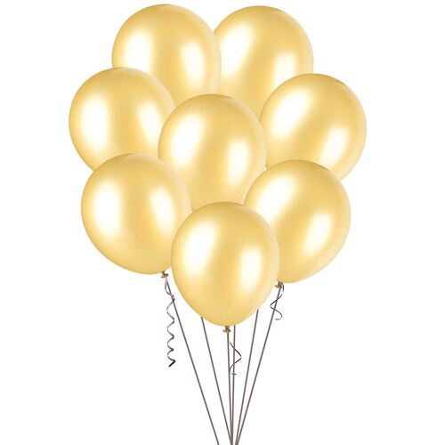 25cm Gold Metallic Balloons 20 Pack