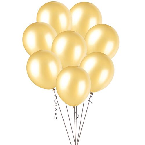25cm Gold Metallic Balloons 20 Pack