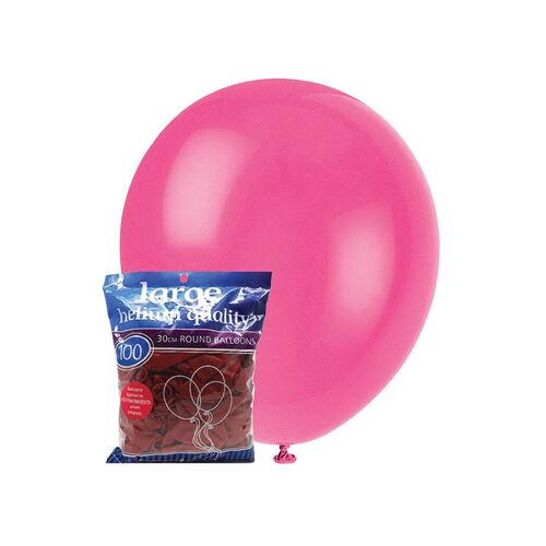 30cm Hot Pink Decorator Balloons 100 Pack