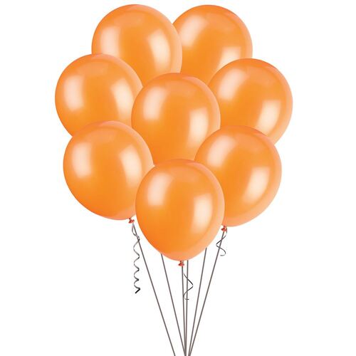 30cm Orange Metallic Balloons 100 Pack