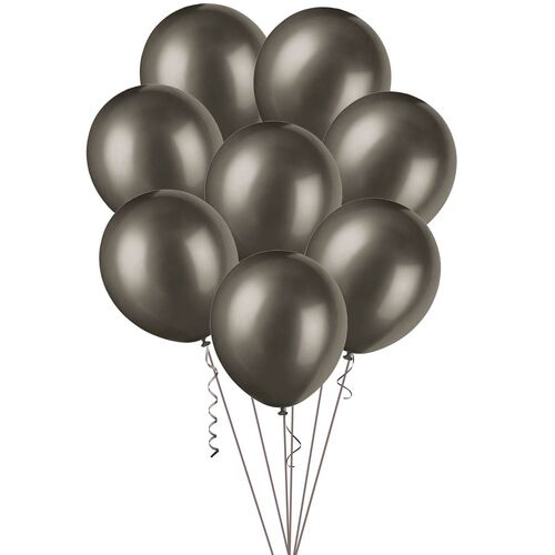 30cm Black Metallic Balloons 100 Pack