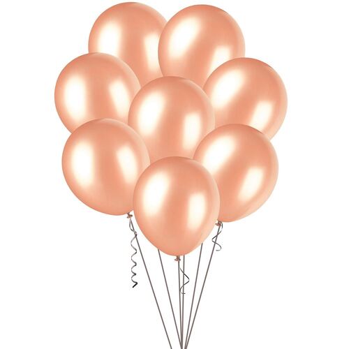 30cm Rose Gold 100 X 30cm Metallic Balloons 100 Pack