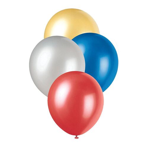 30cm Assorted Metallic Balloons 25 Pack