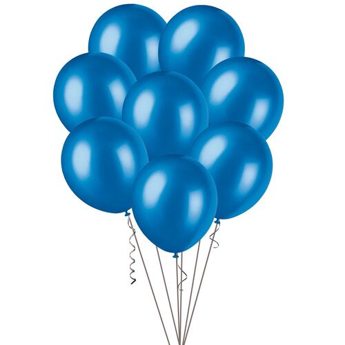 30cm Blue Metallic Balloons 25 Pack