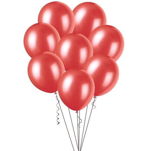 30cm Cherry Red Metallic Balloons 25 Pack