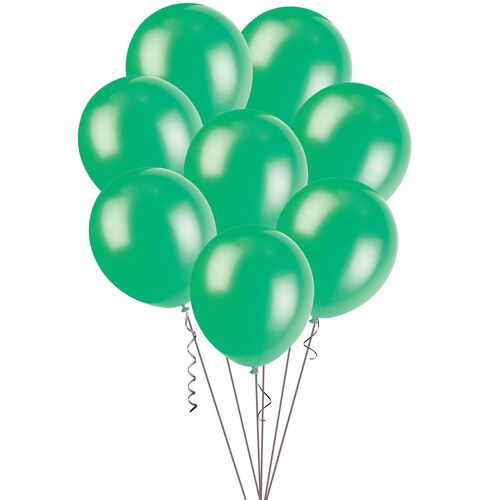 30cm Green (12) Metallic Ballons 25 Pack