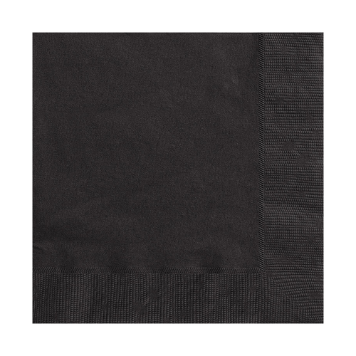 Midnight Black Beverage Napkins 2ply 25cm X 25cm 20 Pack