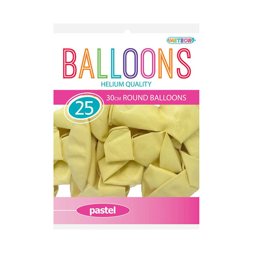 Yellow Pastel Macaron Balloons 30cm 25 Pack