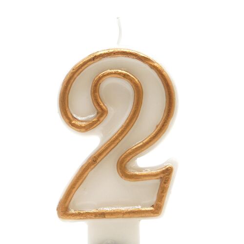 Number Candle 2 - Gold