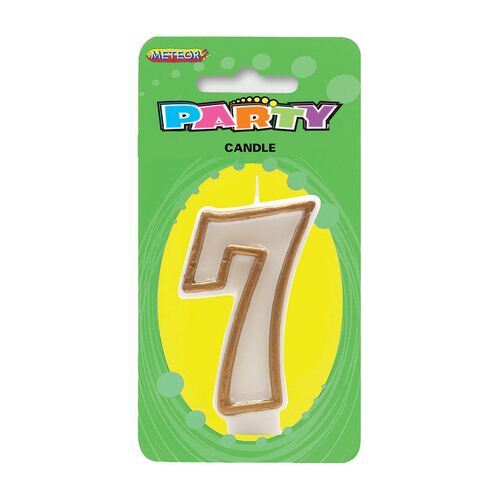 Number Candle 7 - Gold