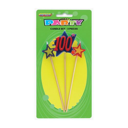 3 pce Number Candle Set - 100