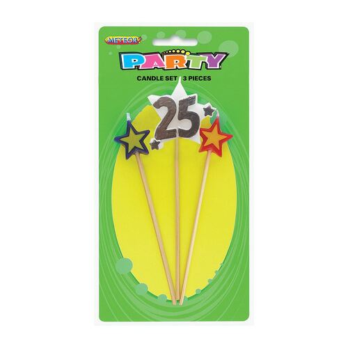 3 pce Number Candle Set - 25S