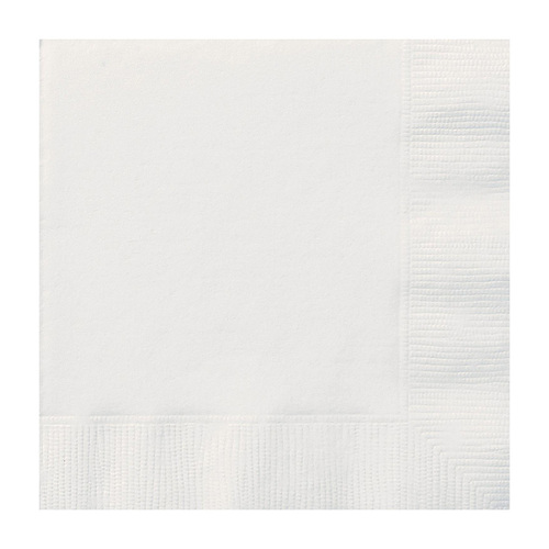 Bright White Luncheon Napkins 2ply 33cm X 33cm 20 Pack