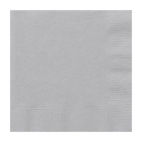 Silver Luncheon Napkins 2ply 33cm X 33cm 20 Pack
