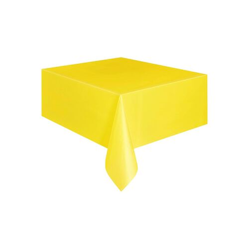 Yellow Plastic Tablecover Rectangle 