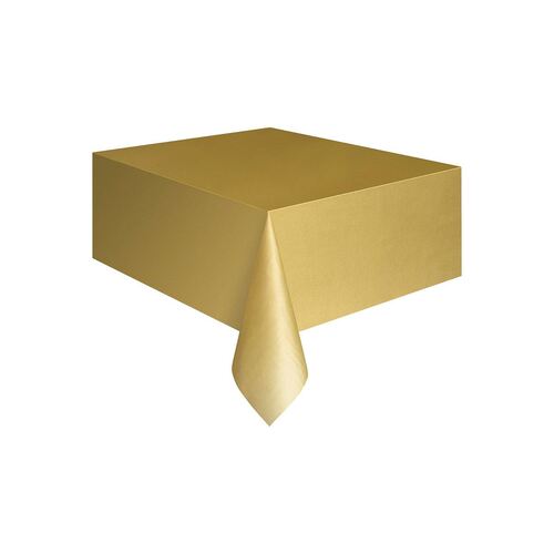 Gold Plastic Tablecover Rectangle 