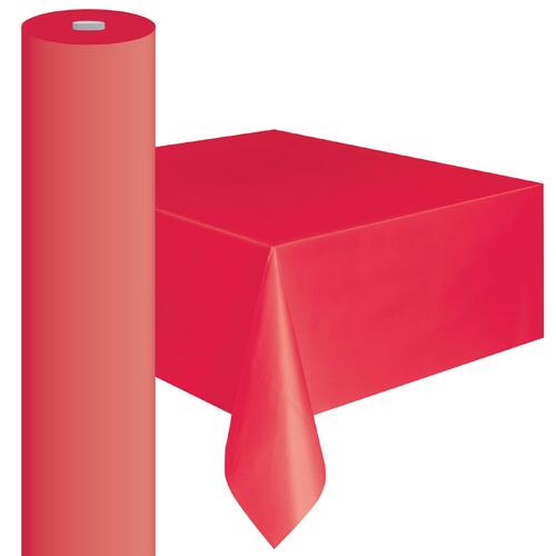 Red Plastic Tablecover Roll 122cm W x 30m L