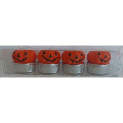 4 Pumpkin Tea Light Candles