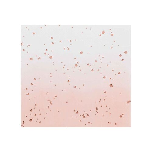 Mix It Up Ombre Rose Gold Foiled Napkins 16 Pack
