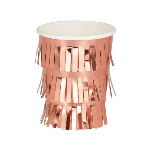 Mix It Up Rose Gold Fringe Cups 266ml 8 Pack