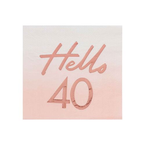 Mix It Up Rose Gold Foiled Watercolour Napkins Hello 40 16 Pack