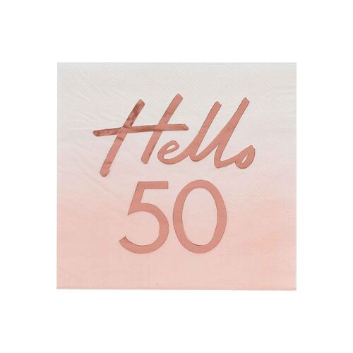 Mix It Up Rose Gold Foiled Watercolour Napkins Hello 50 16 Pack
