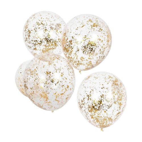 Mix It Up Gold Foil Confetti Filled Balloons 30cm 5 Pack