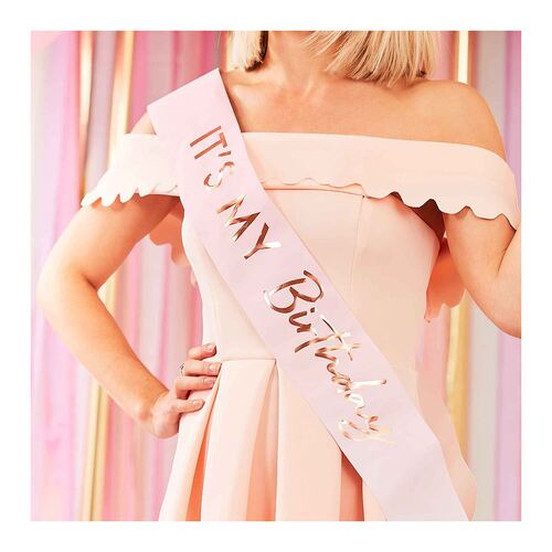 Mix It Up Rose Gold Foiled It's My Birthday Pink Ombre Sash