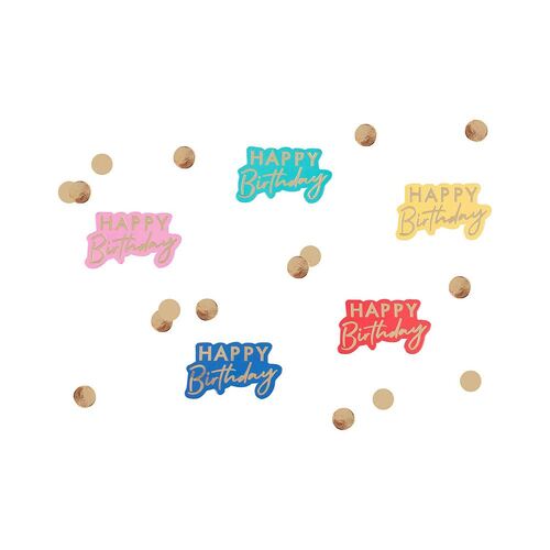 Mix It Up Table Confetti Happy Birthday Multicoloured Gold Foiled
