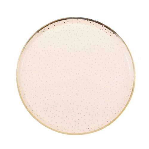 Mix It Up Plates Peach Dotty Gold Foiled 23cm 8 Pack