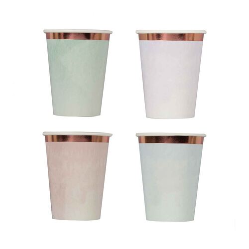 Mix It Up Paper Cups Pastel Mixed Pack Foiled 266ml 8 Pack