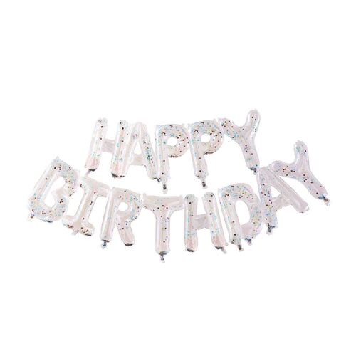 Mix It Up Balloon Bunting Brights Confetti Clear Foil