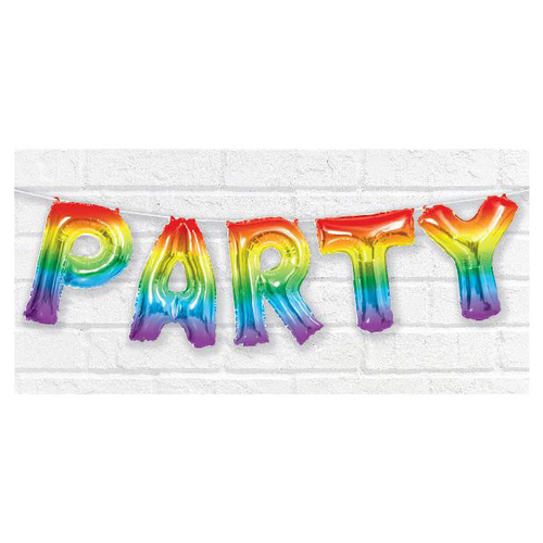 Party Rainbow Foil Letter Balloon Kit 35.5cm