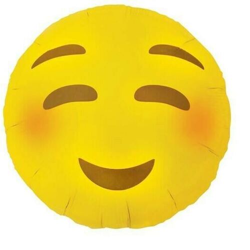 45cm Emoji Face Blushing Foil Balloon