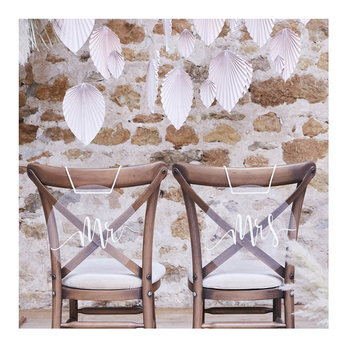 A Touch of Pampas Chair Signs Mr and Mrs Acrylic 2 Pack