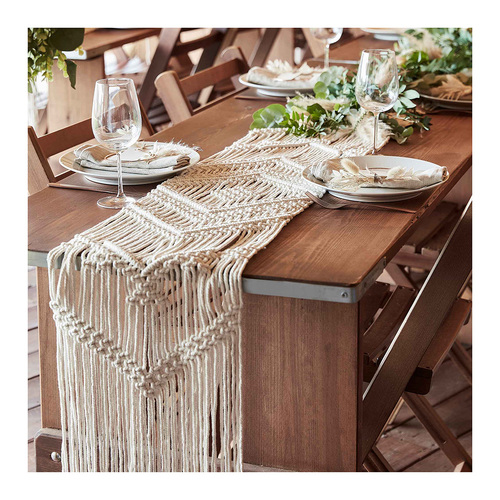 A Touch of Pampas Table Runner Macrame
