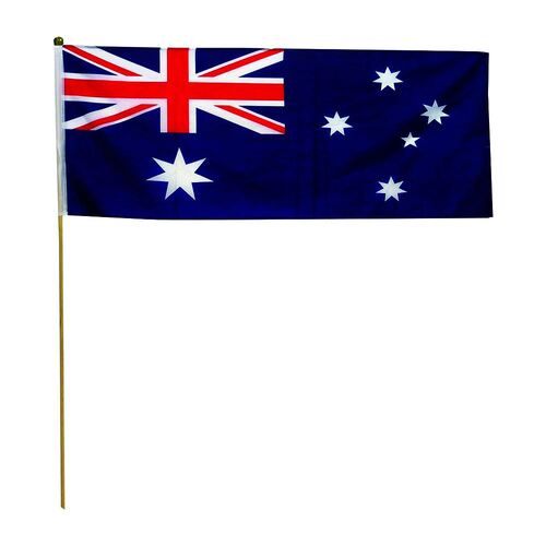 Australian Flag With Wooden Pole