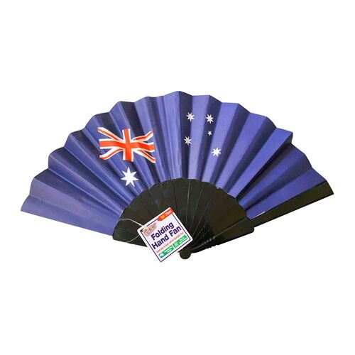 Fold Out Handheld Fan Australian Flag Design