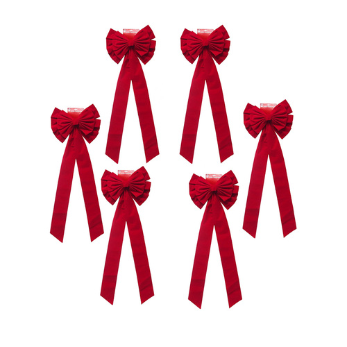 Red Flocked Jumbo Bow 46cm X 122cm 6 Pack