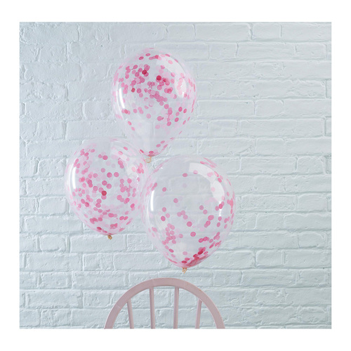 Pick & Mix Balloons Confetti Pink 5 Pack