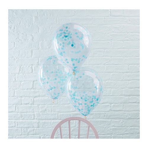 Pick & Mix Balloons Confetti Blue 5 Pack