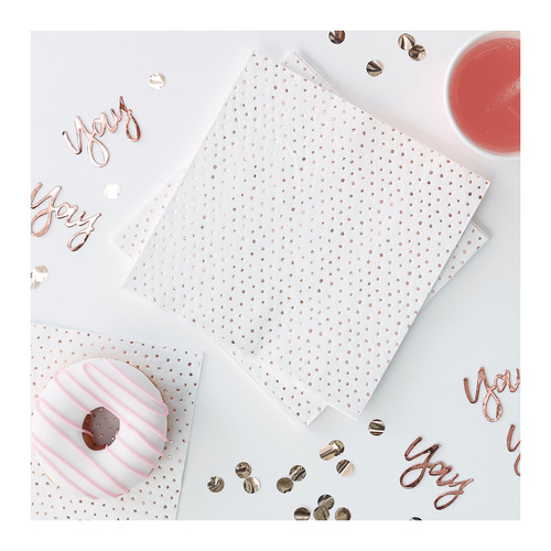 Pick & Mix Rose Gold Napkin Rose Gold 16 Pack