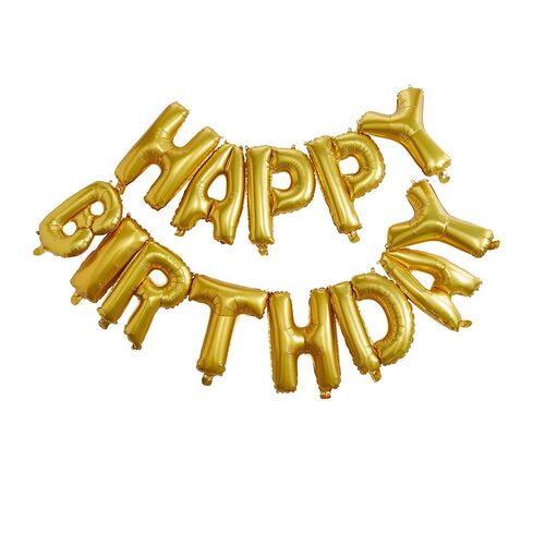Pick & Mix Happy Birthday Balloon Bunting - Gold 