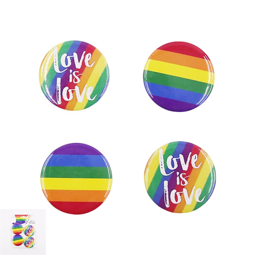 Rainbow Pin Badge 4 Pack