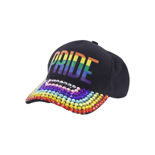 Rainbow Diamante Pride Cap