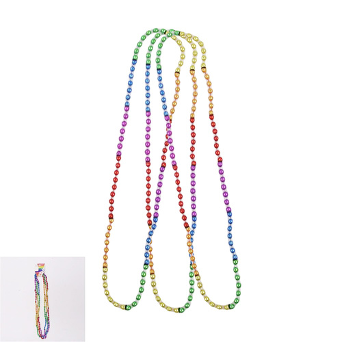 Rainbow Bead Necklace 3 Pack