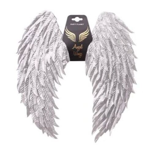 Metallic Silver Angel Wings