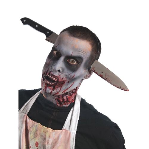 Zombie Kitchen Knife Through Head Accessory