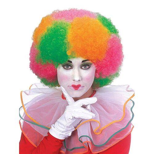 Clown Multi Colour Neon Wig  Adult
